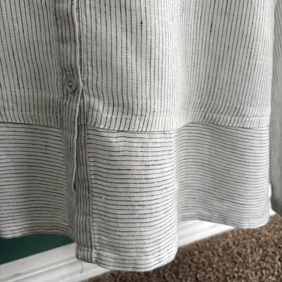 Sigrid Olsen Linen Striped Shirt - Picture 7 of 8